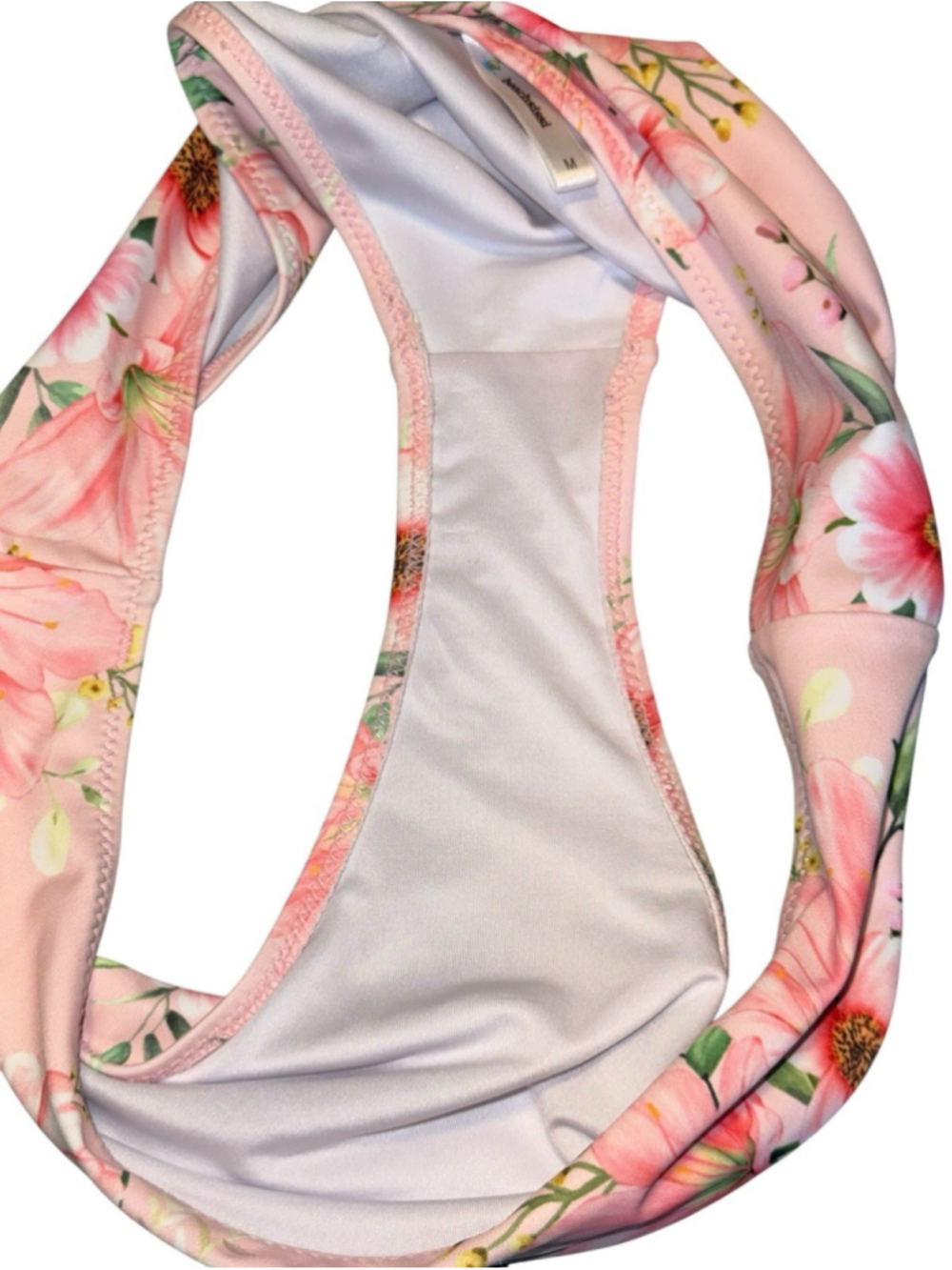 Beachsissi Women’s Floral Bikini Set Pink Flutter Sleeve Two Piece Swimsuit Med - Picture 6 of 9